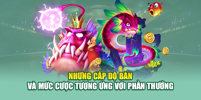 Những cấp độ bàn và mức cược tương ứng với phần thưởng
