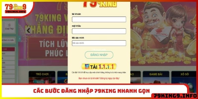 Các bước đăng nhập 79King nhanh gọn