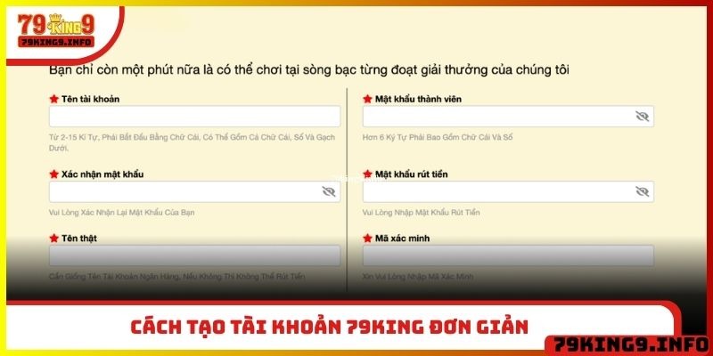 Cách tạo tài khoản 79King đơn giản